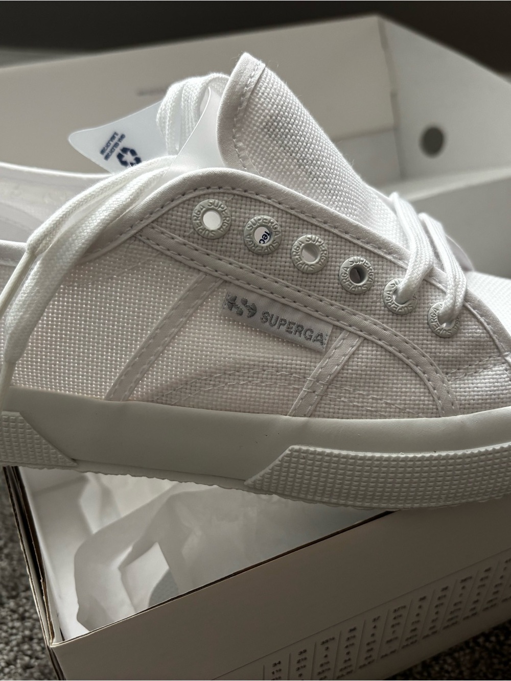 Superga White Women's Classic Canvas Slip-On Sneaker - Picture 2 of 7